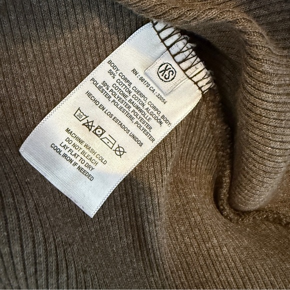 T.la Anthropologie Ribbed Thermal Mock Turtleneck Tunic Top XS - Picture 9 of 11